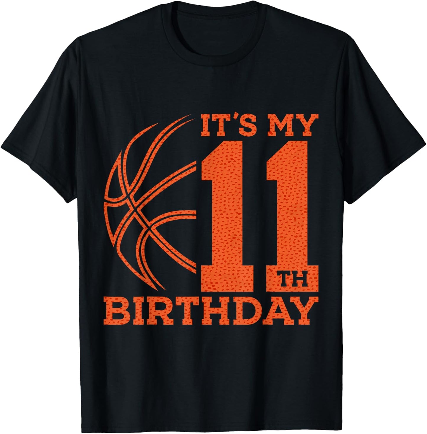 It's My 11th Birthday Basketball 11th Birthday T-Shirt - T-Shirt | Black