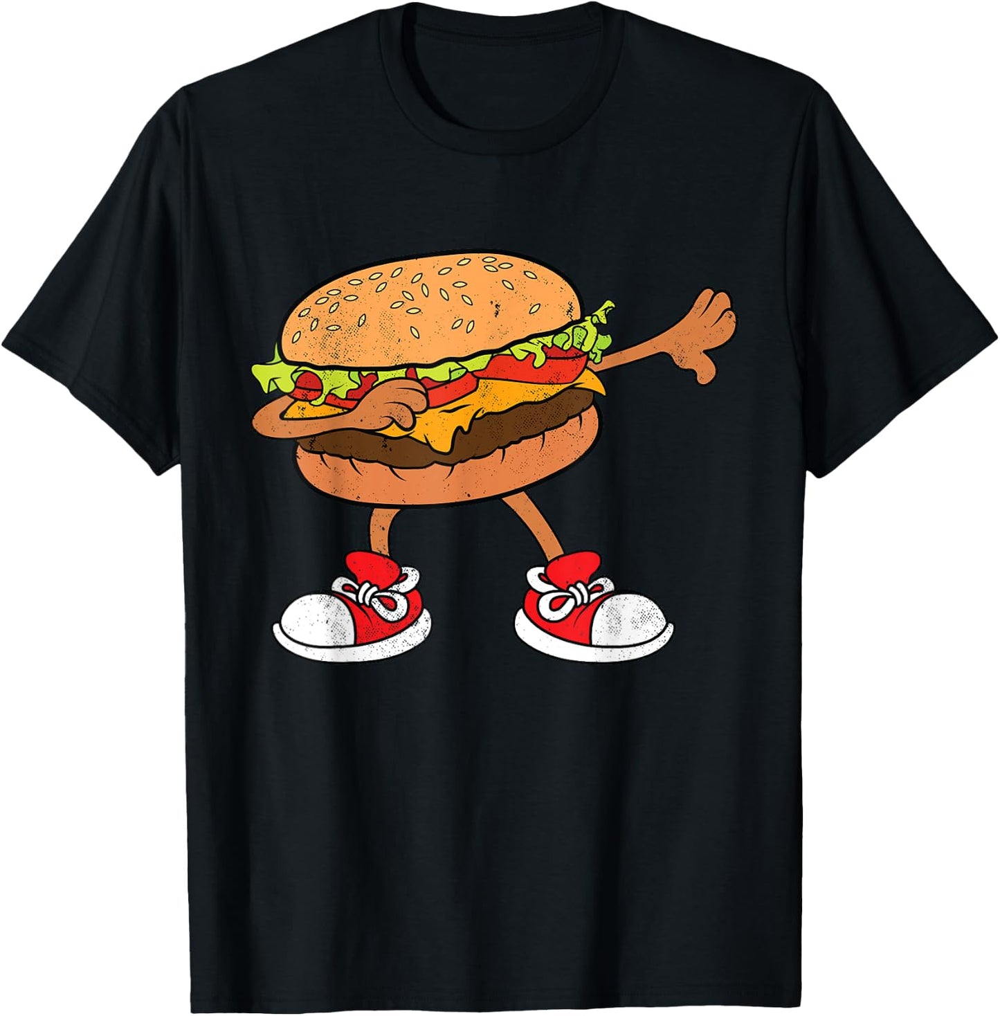 Funny Hamburger Dab Art Kids Men Women Cheeseburger Lover T-Shirt - T-Shirt | Black