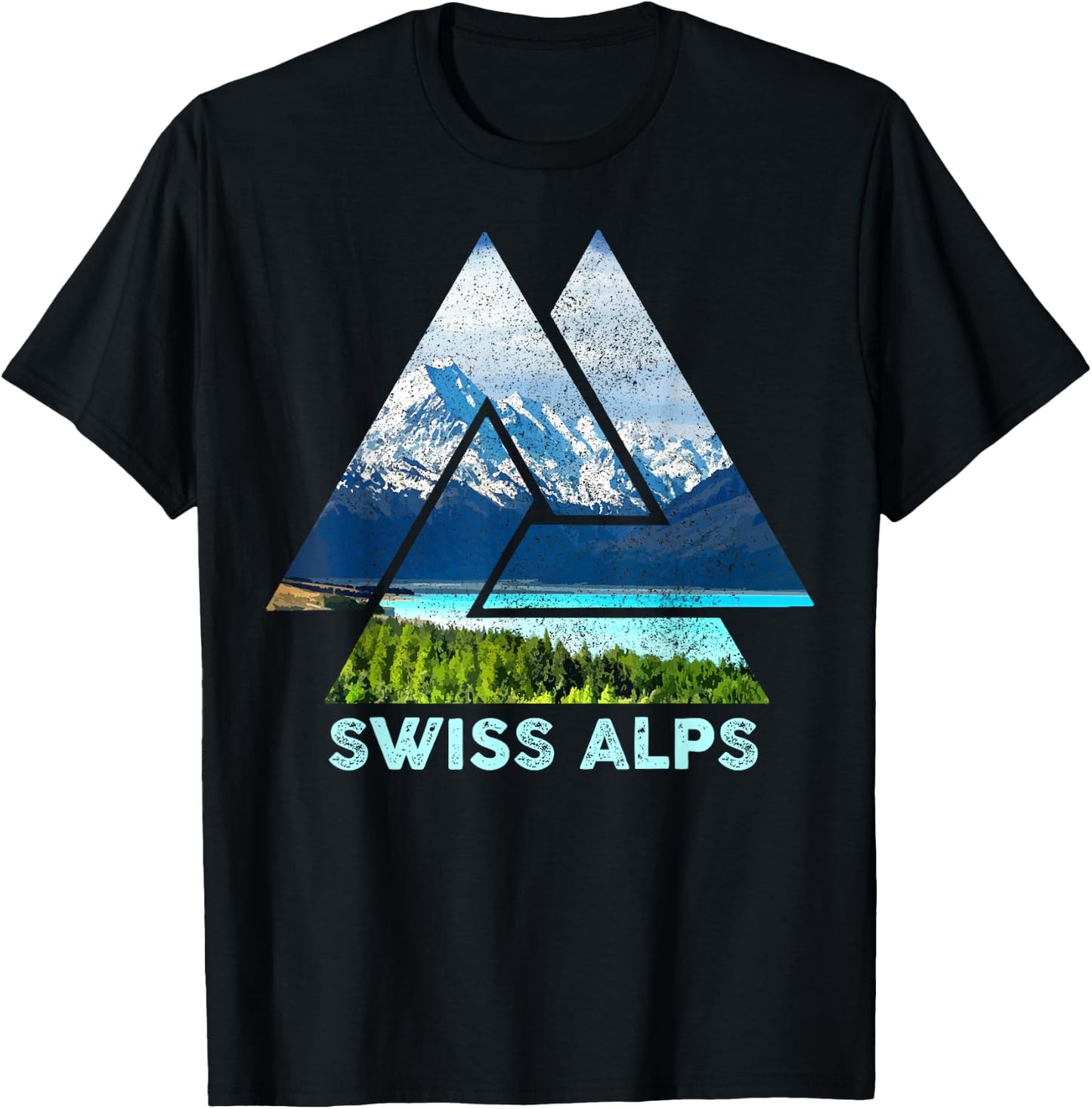 Switzerland Switzerland Nature Alps Mountains T-Shirt - T-Shirt | Black
