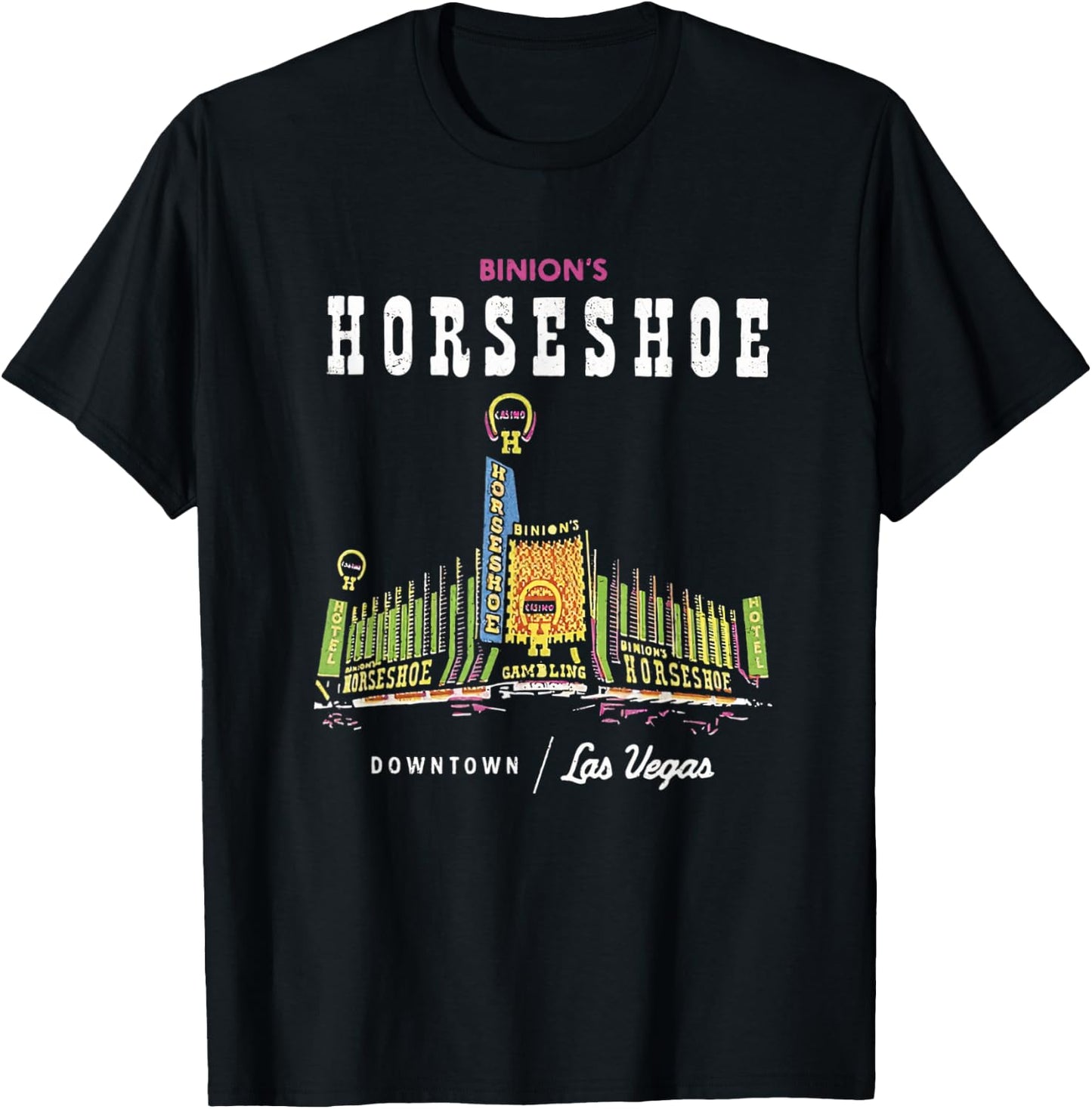 Binion's Horseshoe Hotel Casino Vintage Retro Las Vegas T-Shirt - T-Shirt | Black