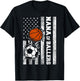 Nana of Ballers Funny USA Flag Soccer Basketball Nana T-Shirt - T-Shirt | Black