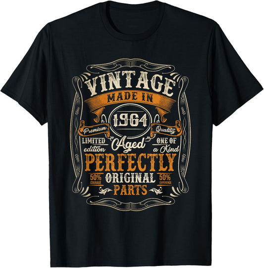 60 Years Old Gift Vintage Made In 1964 60th Birthday Men T-Shirt - T-Shirt | Black