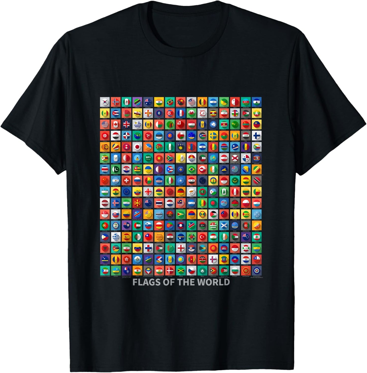Flags of the Countries of the World Outfit Graphic Designs T-Shirt - T-Shirt | Black