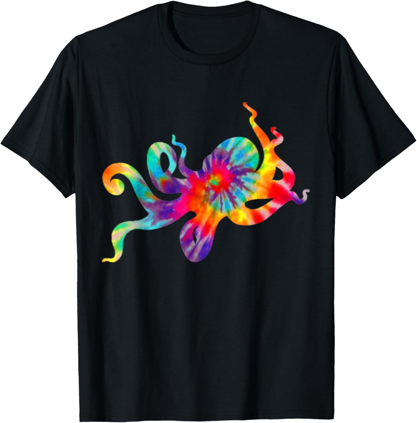Octopus Tie Dye Vintage Kraken Ocean Animal T-Shirt - T-Shirt | Black