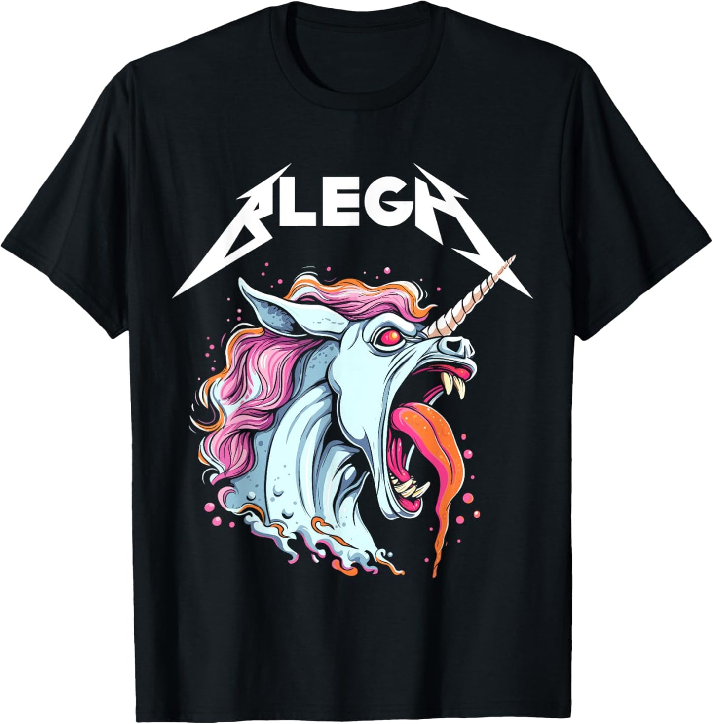 Live Laugh Blegh Bleghssed Heavy Metal Metalcore Unicorn T-Shirt - T-Shirt | Black