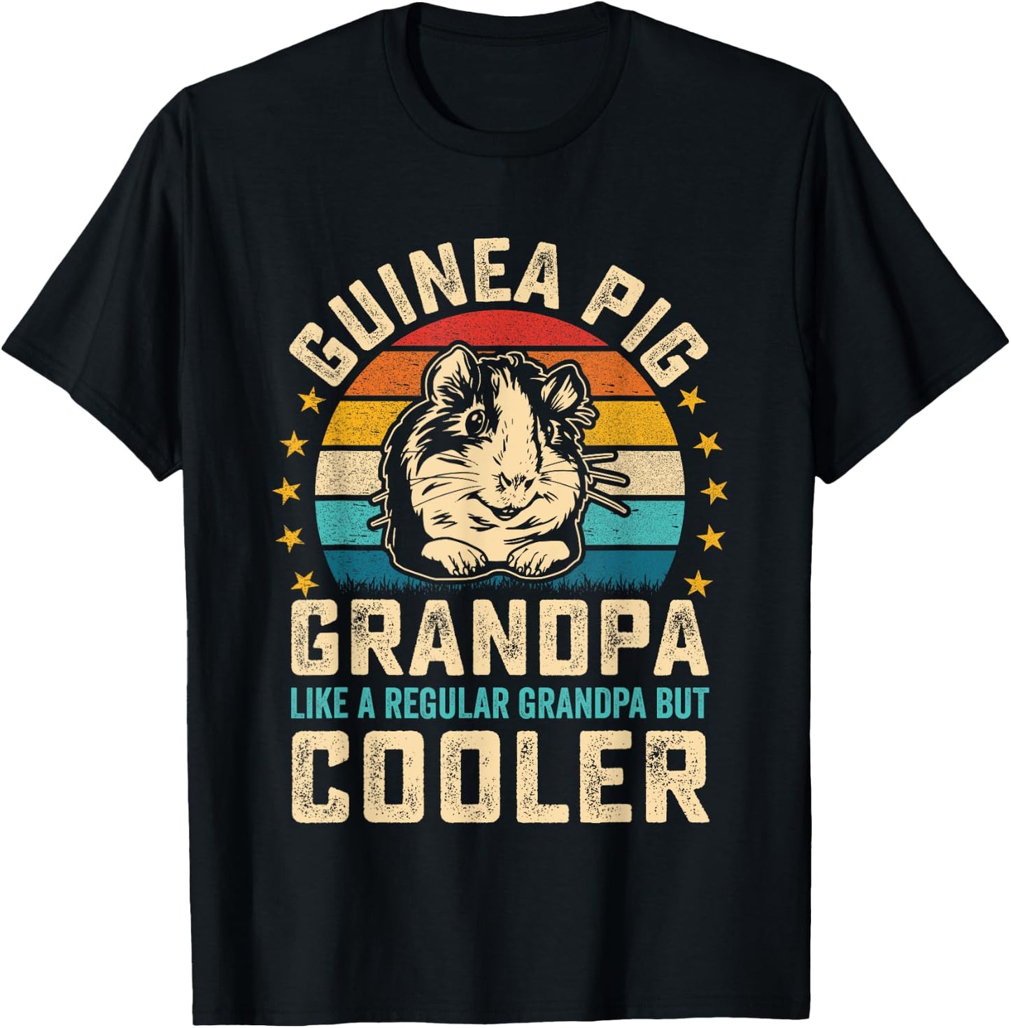 Rodent Guinea Pig grandpa like a Regular grandpa but Cooler T-Shirt - T-Shirt | Black
