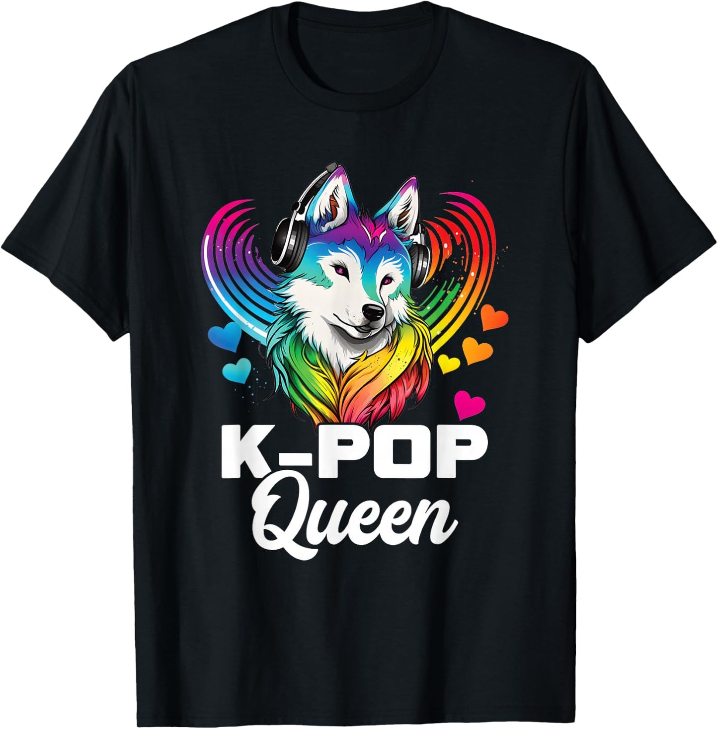 Kpop Queen Bias Wolf Korean Pop Merch K-pop Merchandise T-Shirt - T-Shirt | Black