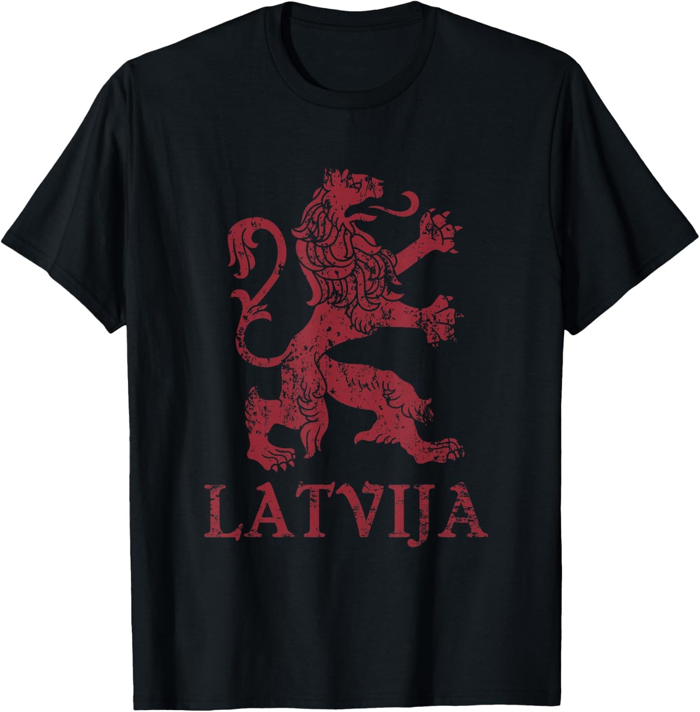 Latvija Latvia Lion Symbol Latvian Pride T-Shirt - T-Shirt | Black