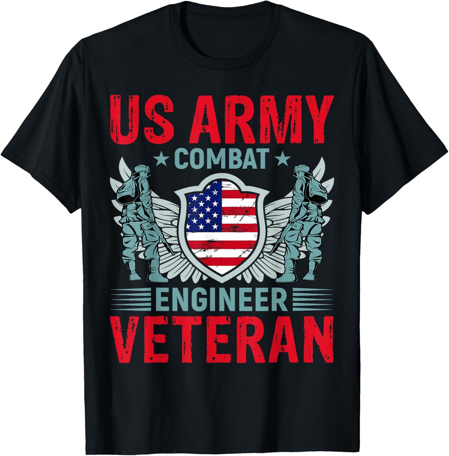 us Army Combat Engineer Veteran T-Shirt - T-Shirt | Black