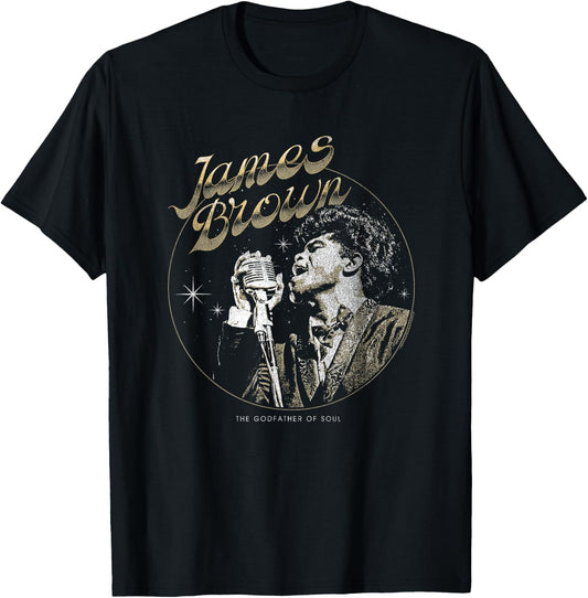 James Brown Godfather of Soul Vintage Photo T-Shirt - T-Shirt | Black