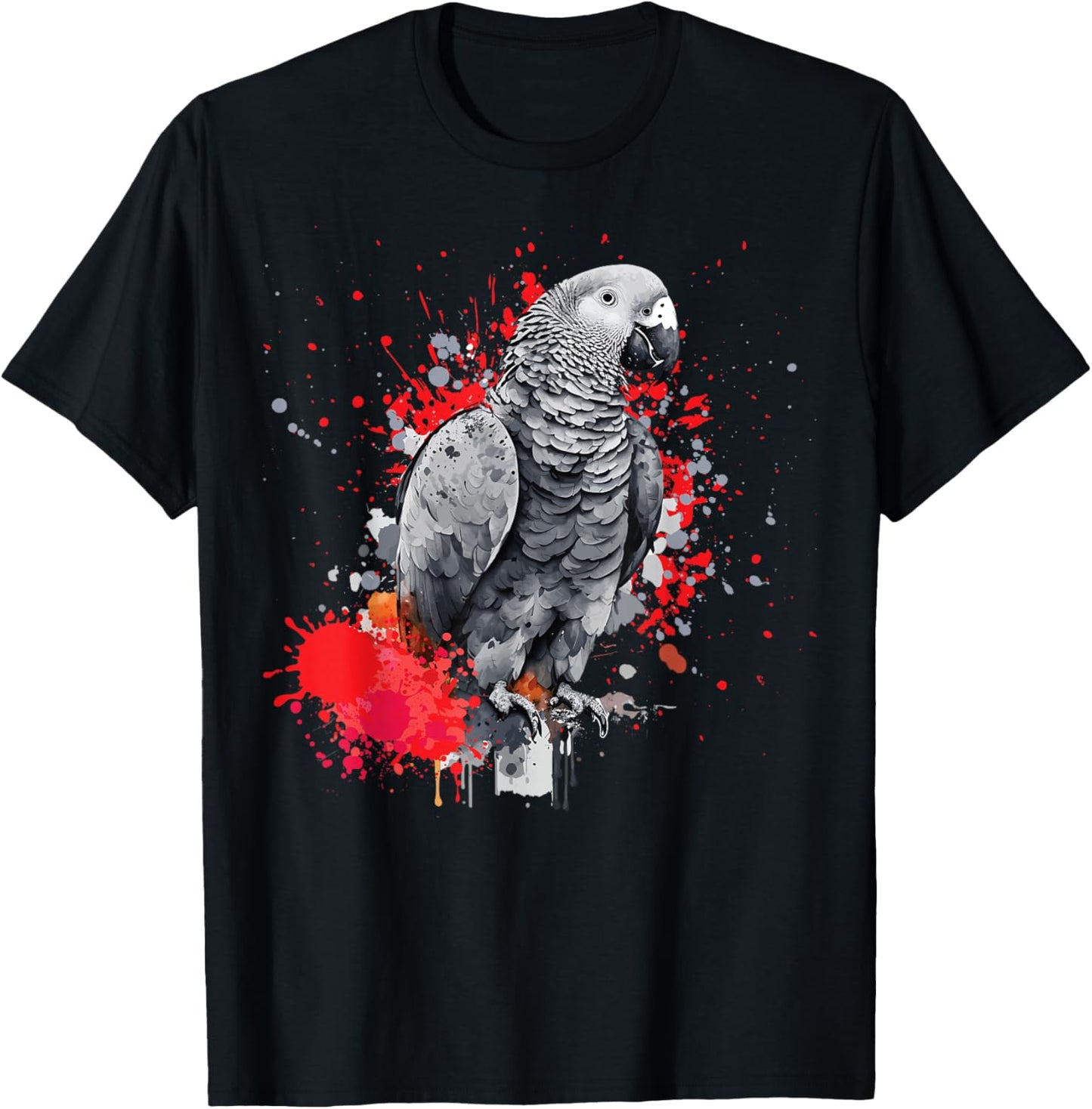African Grey Parrot T-Shirt - T-Shirt | Black