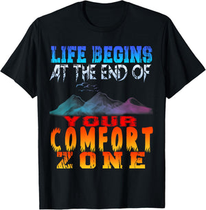 Life begins at the end of your comfort zone T-Shirt - T-Shirt | Black
