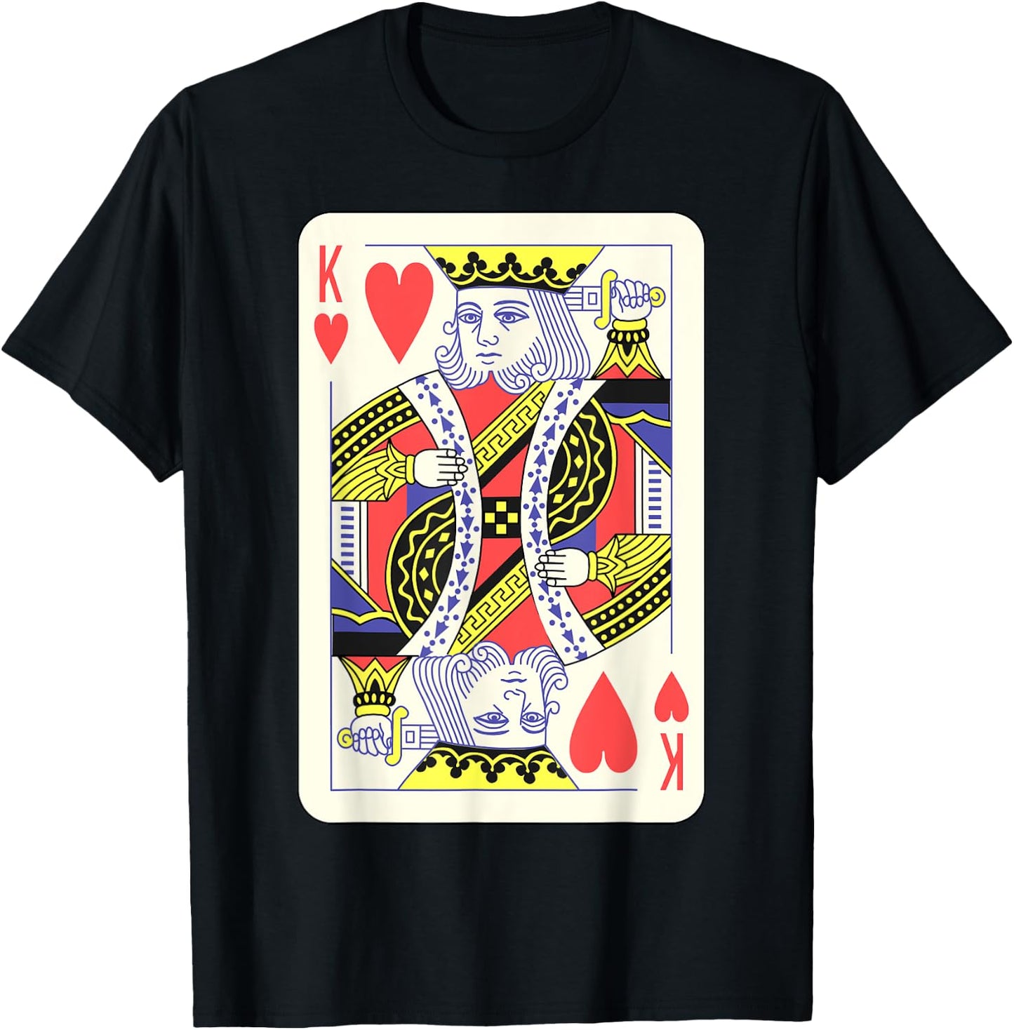 King of Hearts Playing Card | Couples Halloween Costume T-Shirt - T-Shirt | Black