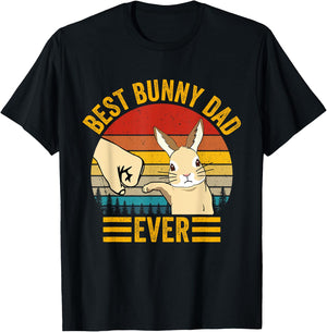 Best Bunny Dad Ever Rabbit Lover Father Pet Rabbit T-Shirt - T-Shirt | Black