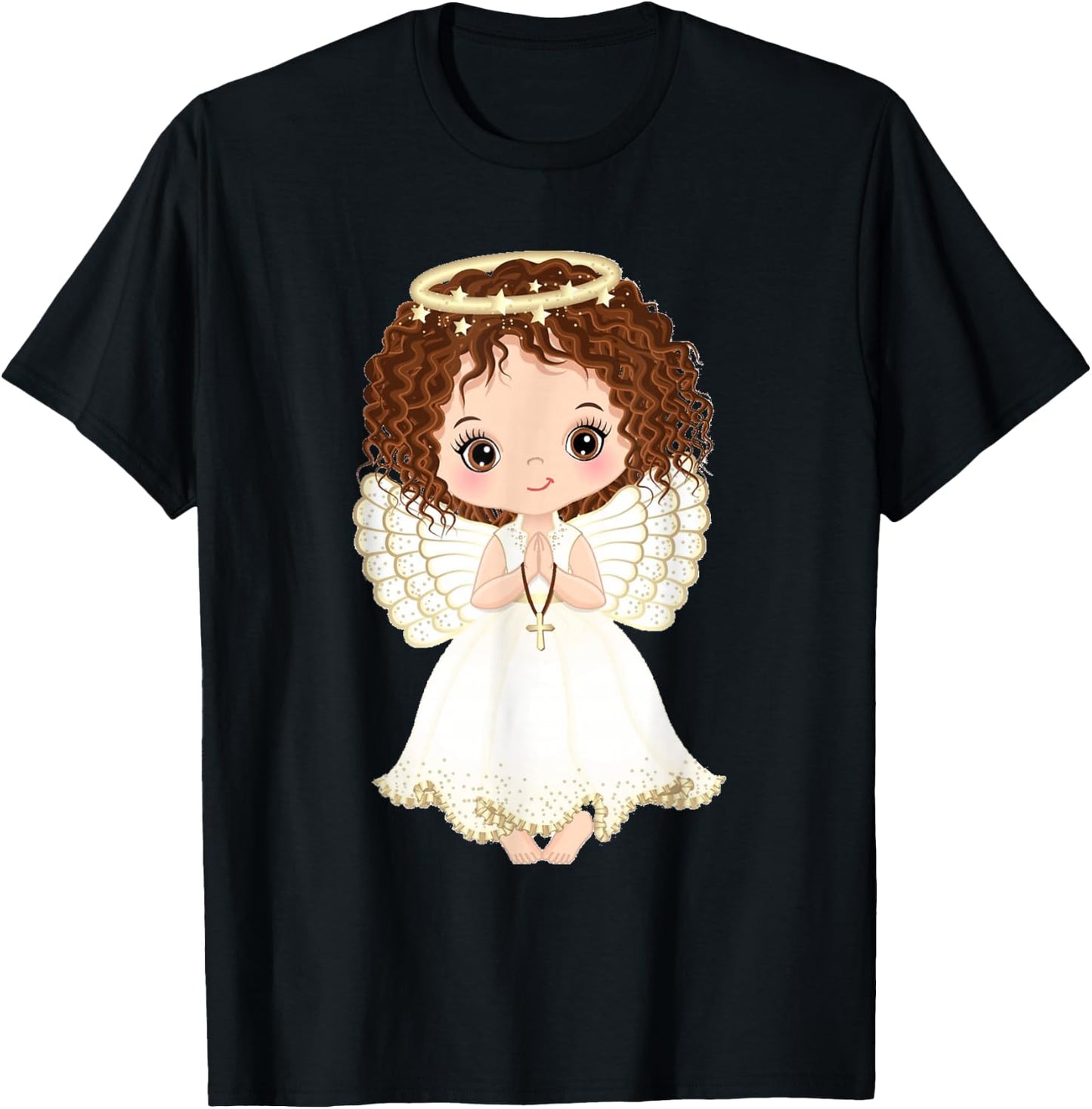 Cute Christmas Angel Red Hair Angel Xmas Church T-Shirt - T-Shirt | Black