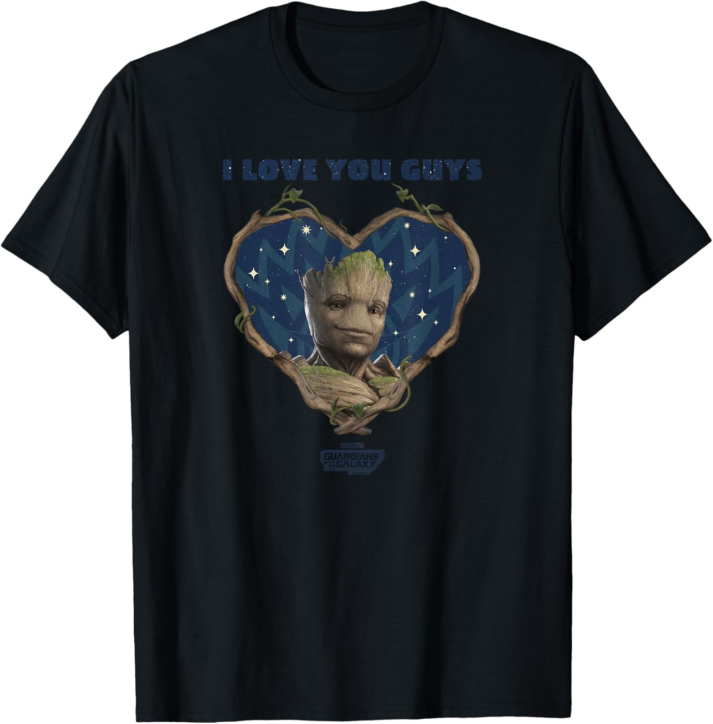 Marvel Guardians of the Galaxy Vol. 3 Groot Heart Portrait T-Shirt - T-Shirt | Black