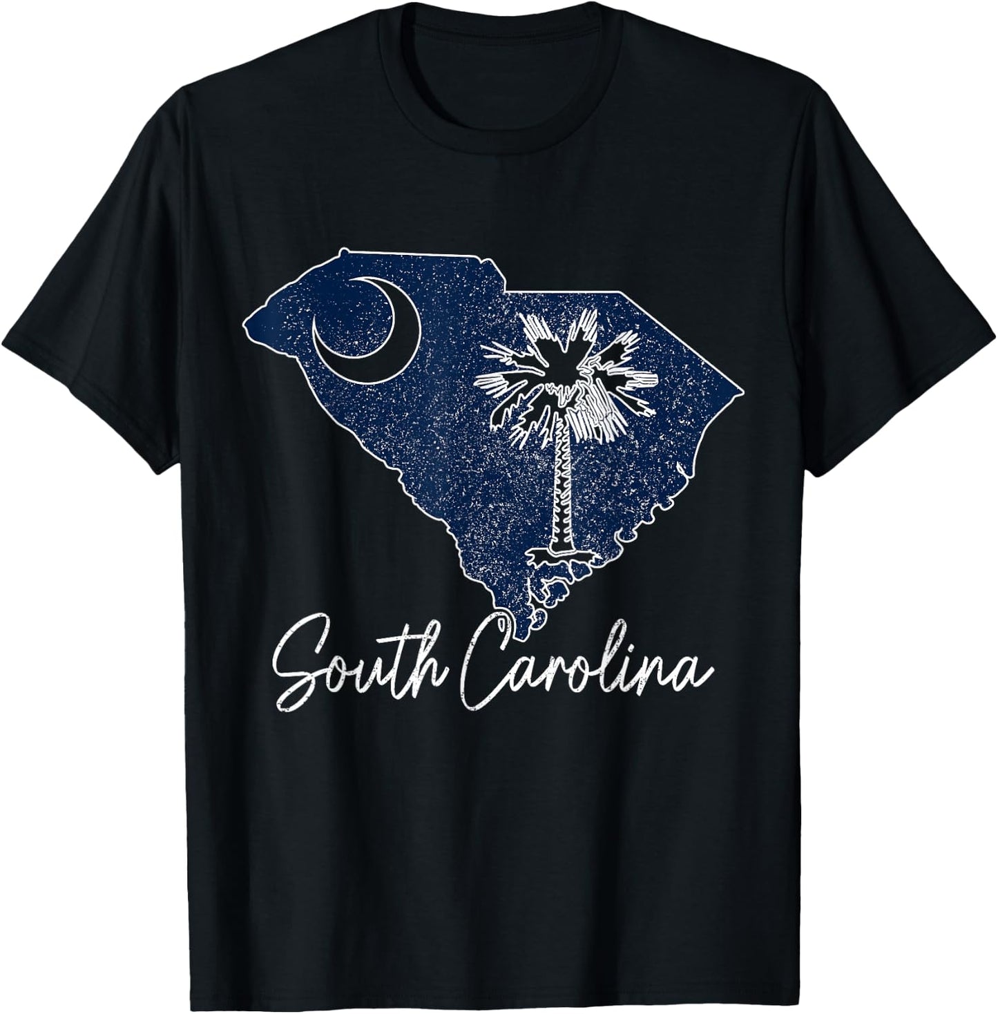 South Carolina Palmetto Moon USA America Pride Vintage T-Shirt - T-Shirt | Black