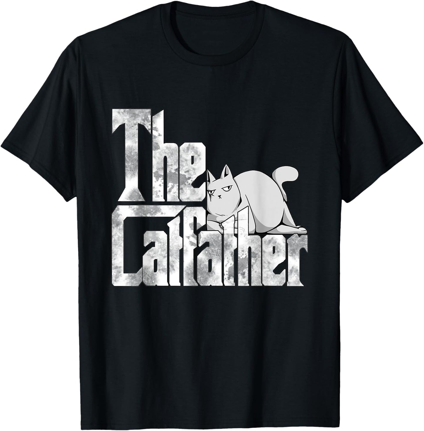 Cat Dad The Catfather Crazy Lazy Cat Father Kitty Daddy T-Shirt - T-Shirt | Black