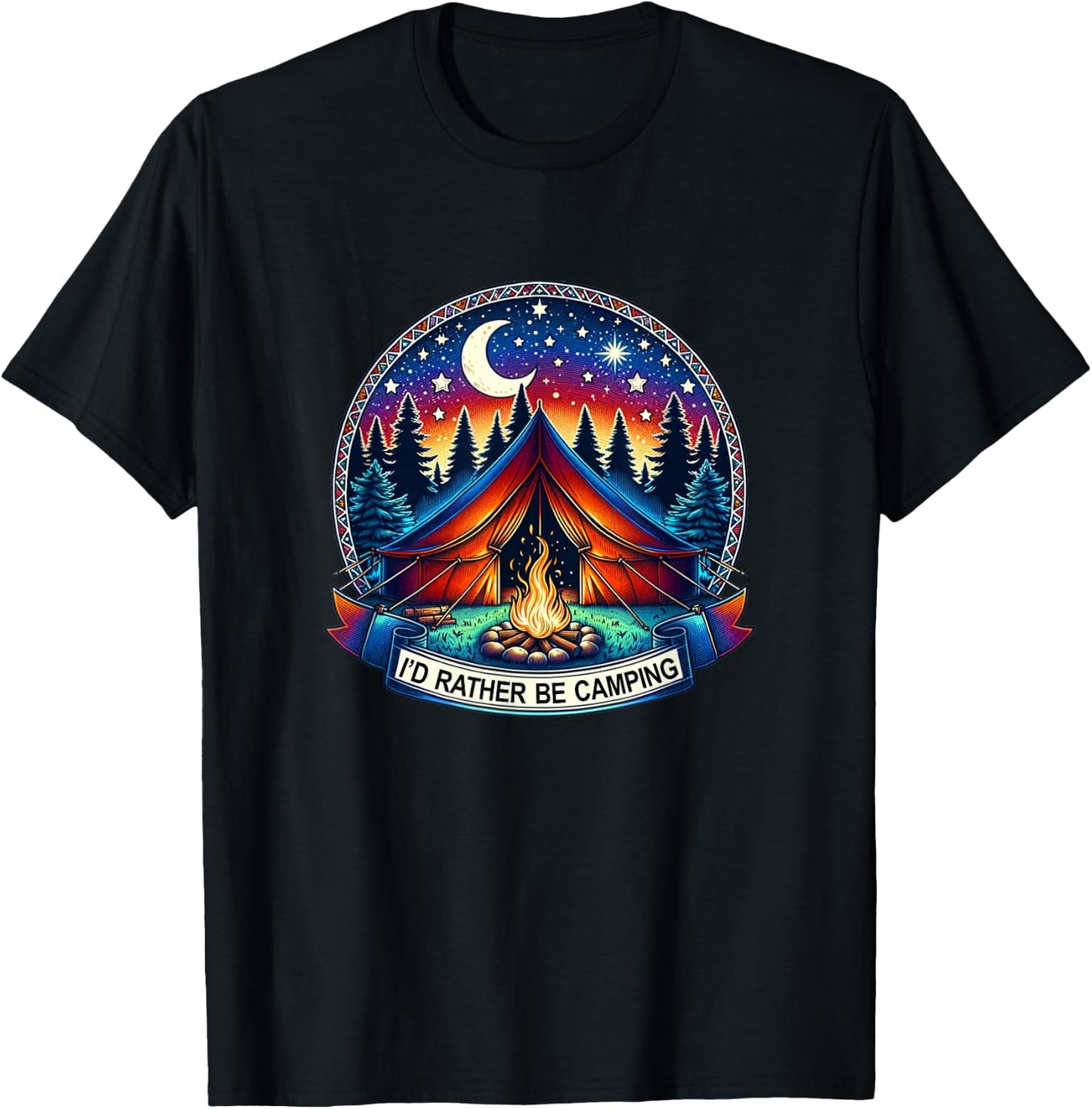 I'd Rather Be Camping - , Small T-Shirt - T-Shirt | Black
