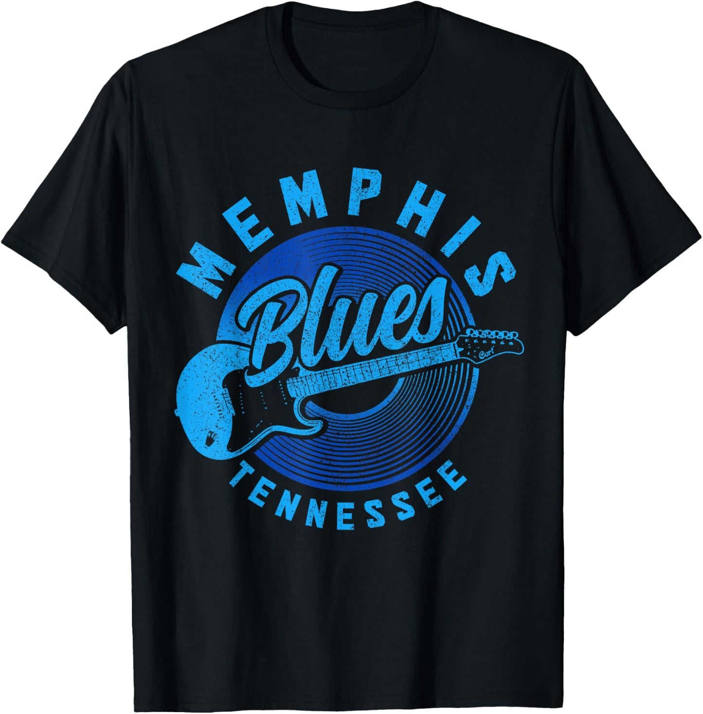 Memphis Tennessee TN Pride Guitar Blues Music Vintage T-Shirt - T-Shirt | Black