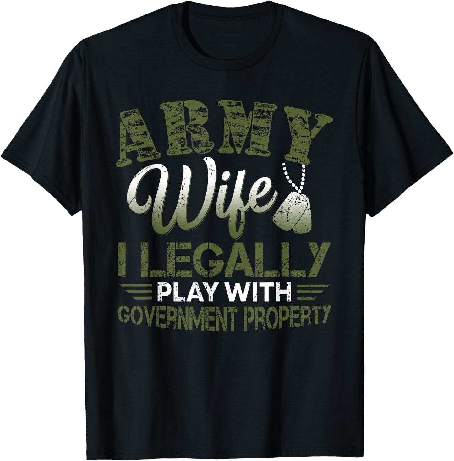 Army Veteran Wife Shirt Proud Army Wife Gift T-Shirt - T-Shirt | Black