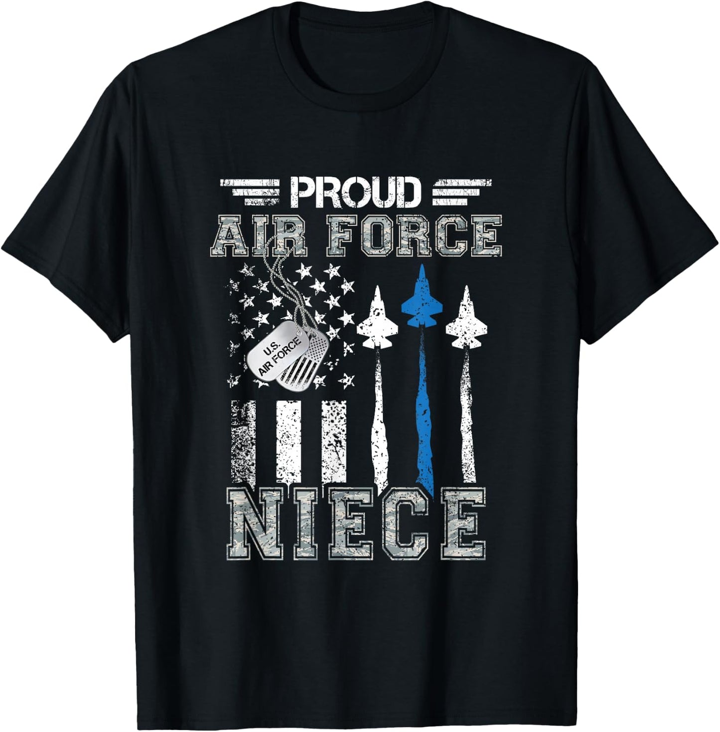 Proud Air Force Niece US Air Force Graduation Niece Gifts T-Shirt - T-Shirt | Black