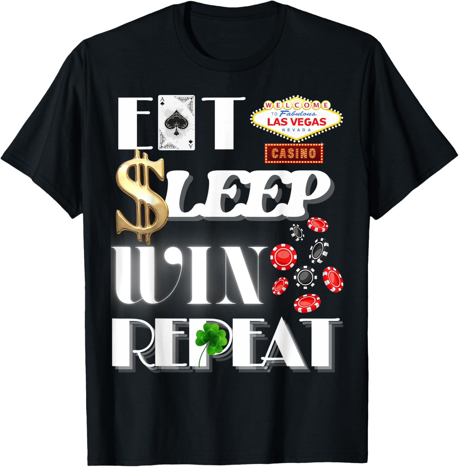 Funny Las Vegas Casino Trip Party Couple Family Matching T-Shirt - T-Shirt | Black