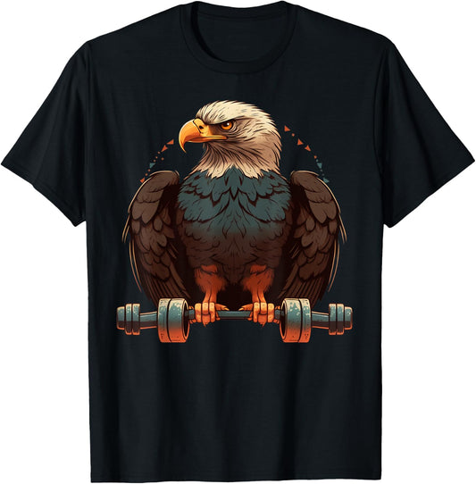 Eagle Weightlifting Funny Fitness Gym Eagle T-Shirt - T-Shirt | Black