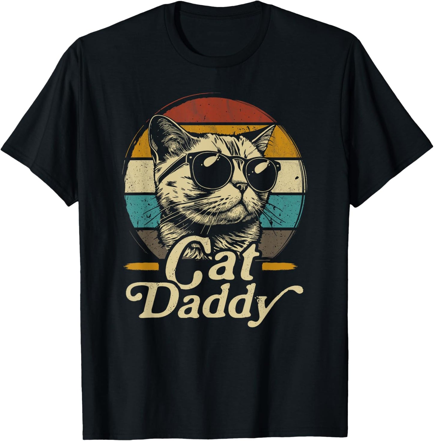 Retro Cat Daddy 80s 90S Style Cat Sunglasses vintage T-Shirt - T-Shirt | Black