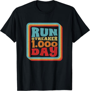 Run Streak Streaker 1000 Days Of Running Comma Day Runner T-Shirt - T-Shirt | Black