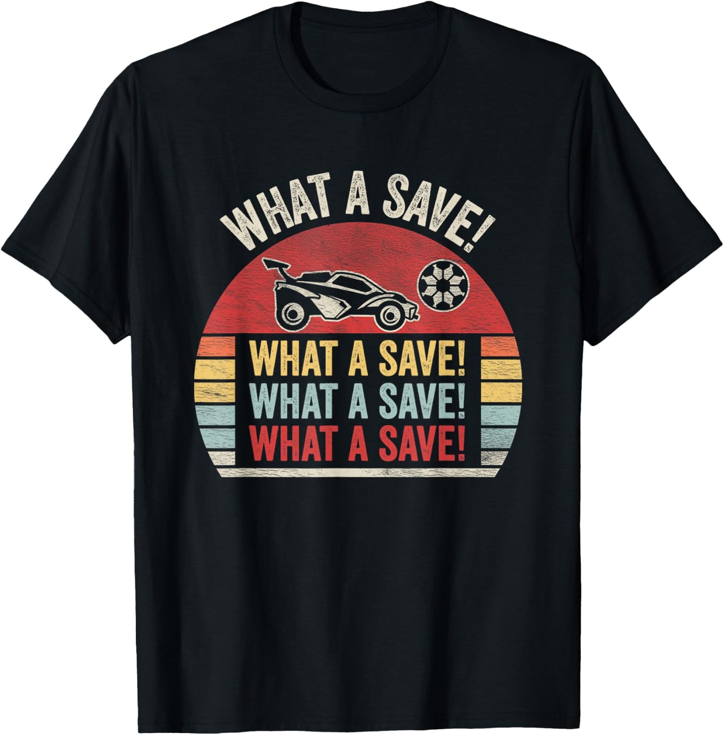 Vintage Retro What A Save Soccer Car League T-Shirt - T-Shirt | Black