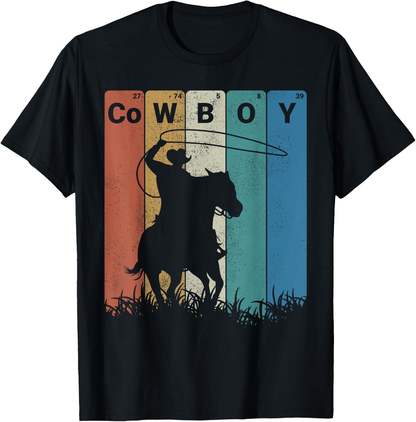 Cowboy Periodic Table Elements Western Rodeo T-Shirt - T-Shirt | Black