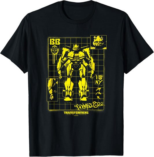 Transformers: Rise of the Beasts Bumblebee Schematics Retro T-Shirt - T-Shirt | Black