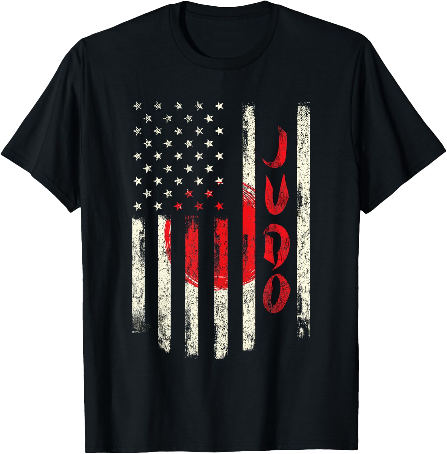Judo - USA American Japan Flag Judoka Japanese Martial Arts T-Shirt - T-Shirt | Black
