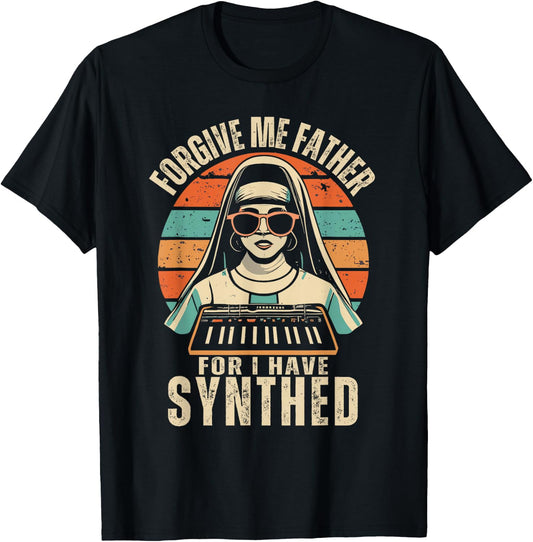 Forgive Me Father For I Have Synthed | ADSR Gear T-Shirt - T-Shirt | Black