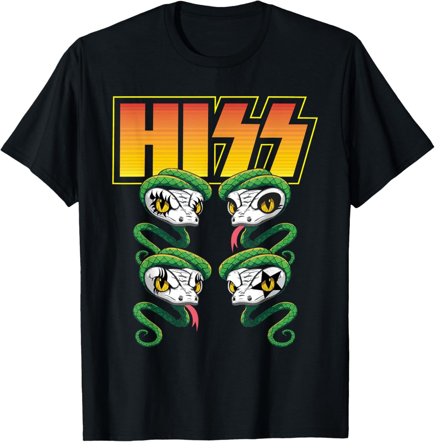 Hiss - Rock And Roll Music Snake Reptile Lover Herpetologist T-Shirt - T-Shirt | Black