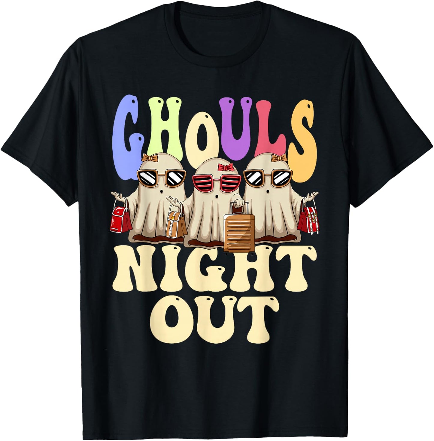 Ghouls Night Out Halloween Party Ghost T-Shirt - T-Shirt | Black