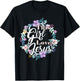 This Girl Loves Jesus Bible Verse Christian Faith Flowers T-Shirt - T-Shirt | Black