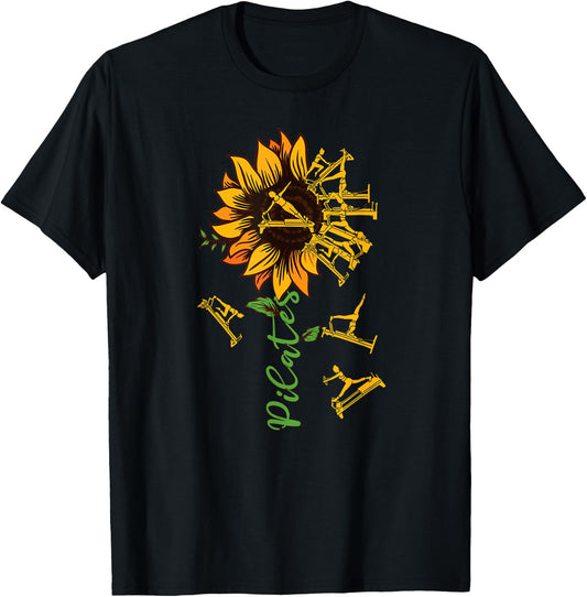 Pilates sunflower Reformer Pilates flower T-Shirt - T-Shirt | Black