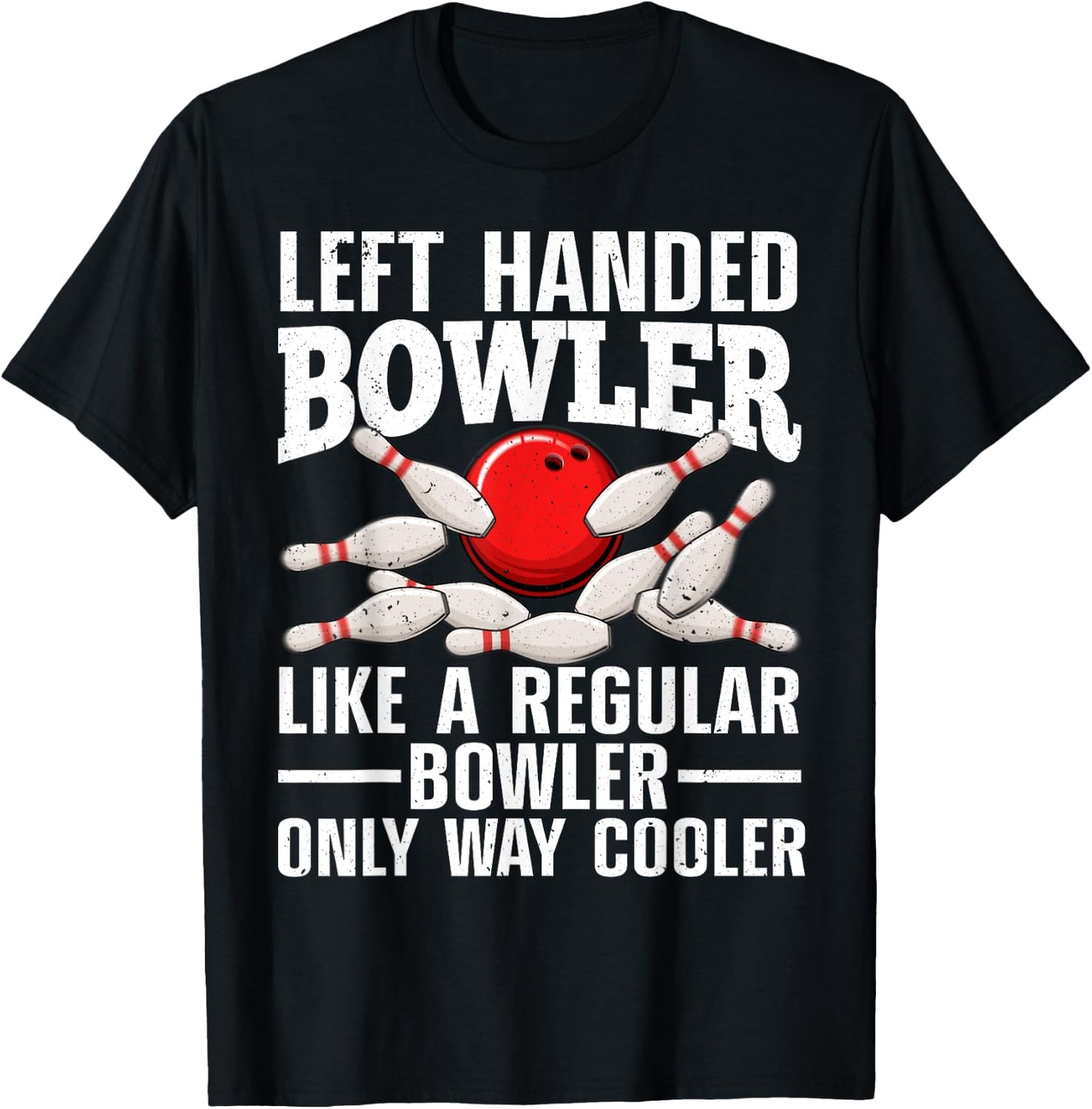 Funny Left Handed Bowler Design Women Bowling Lovers T-Shirt - T-Shirt | Black