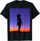 Mysterious Mirage: Silhouetted Sojourn in a Desert Night T-Shirt - T-Shirt | Black