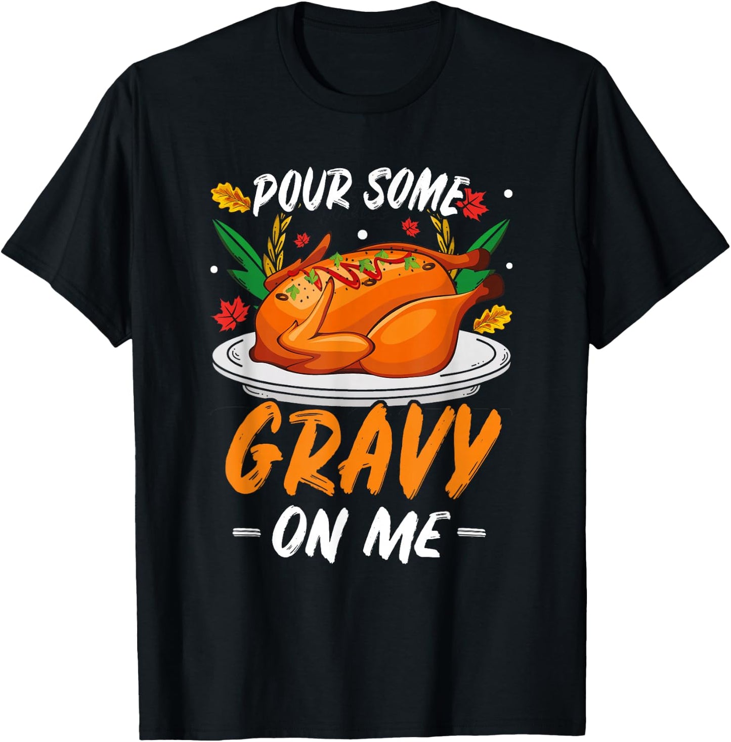Anno Royal -Adults Thanksgiving Turkey Pattern , Black, Small T-Shirt - T-Shirt | Black