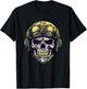 Skull Ballistic Helmet Military Camouflage T-Shirt - T-Shirt | Black