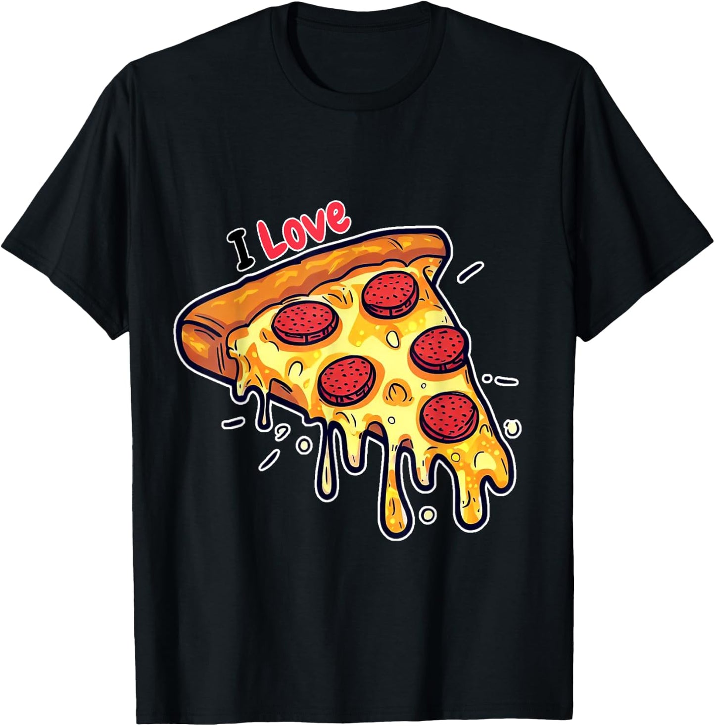 I Love Pizza for Pizza Lovers Men Women Kids T-Shirt - T-Shirt | Black