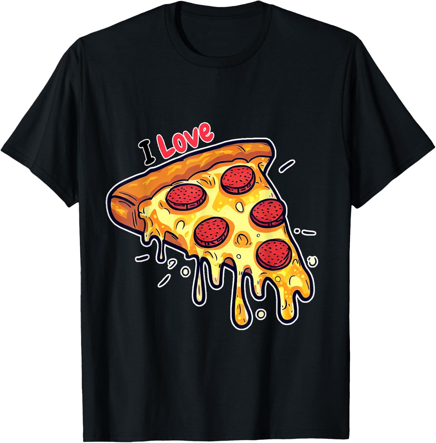I Love Pizza for Pizza Lovers Men Women Kids T-Shirt - T-Shirt | Black