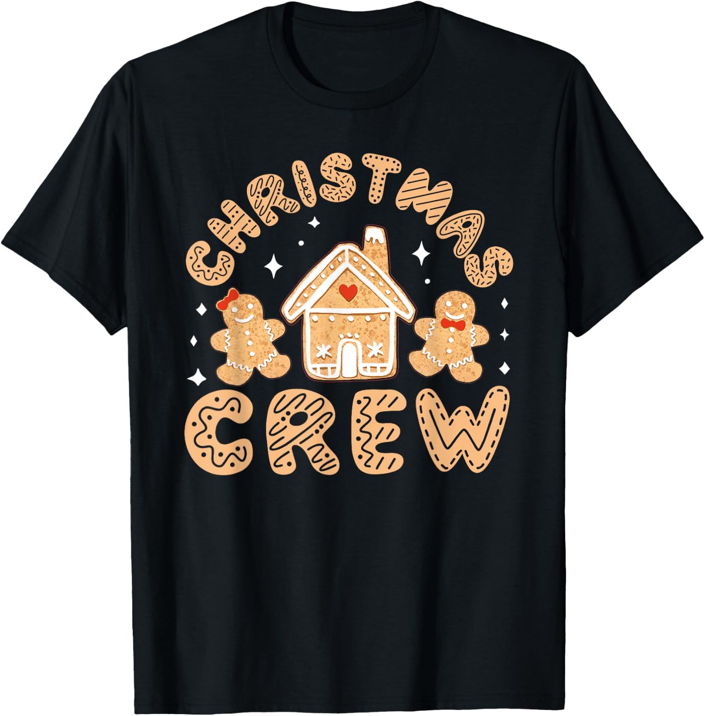 Christmas Crew Gingerbread Cookie Holiday Baking T-Shirt - T-Shirt | Black