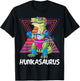Hunkasaurus Retro Muscular Dinosaur T-Rex Gym Weightlift T-Shirt - T-Shirt | Black