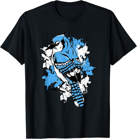 Threadrock Blue Jay Bird Lover T-Shirt - T-Shirt | Black