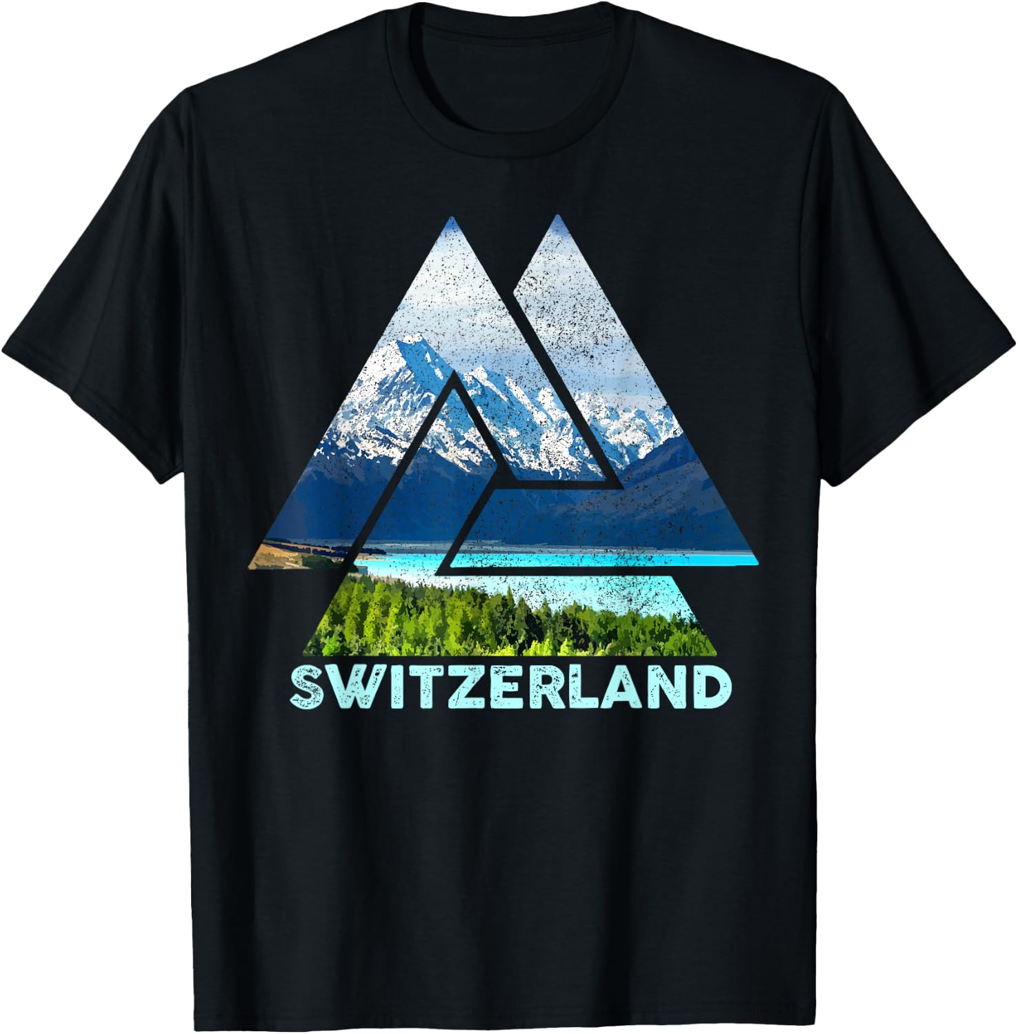 Switzerland Switzerland Nature Alps Mountains T-Shirt - T-Shirt | Black
