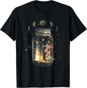 Fireflies Bugs In Jar Firefly Lightning Insects Of Biology T-Shirt - T-Shirt | Black